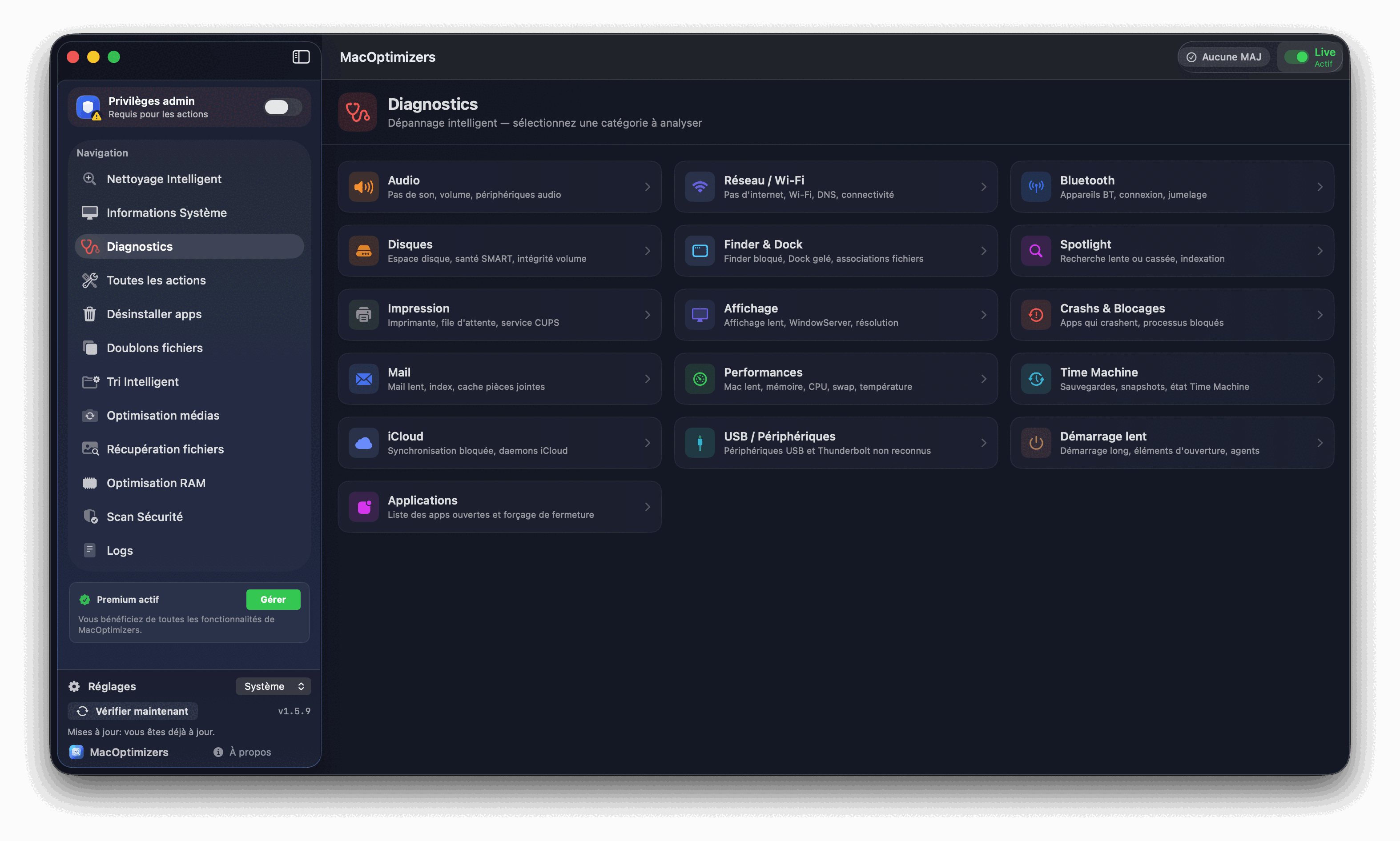 Diagnostic Mac et informations système — MacOptimizers