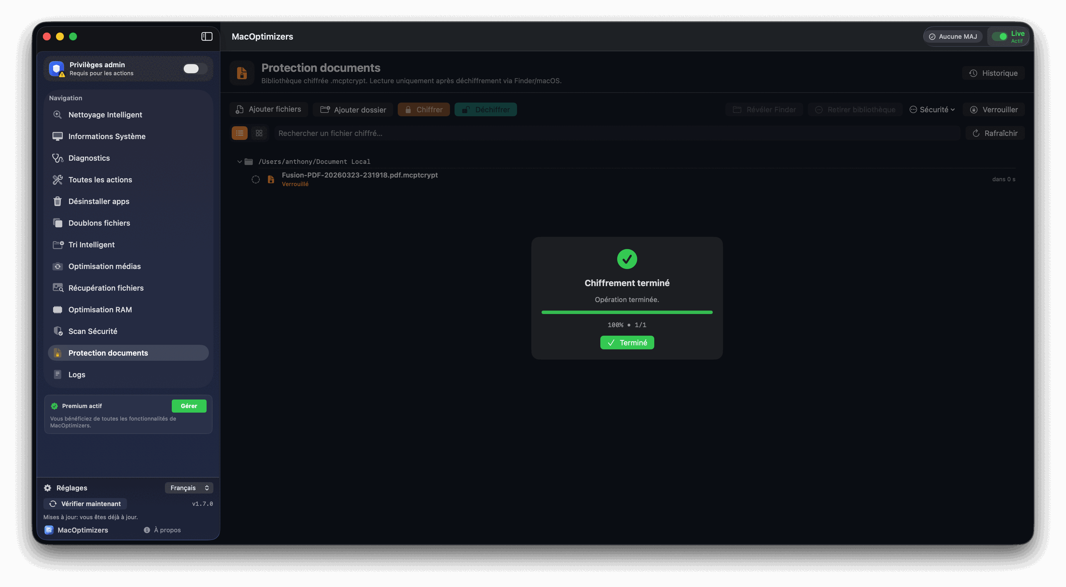 Protection documents - chiffrement avec mot de passe