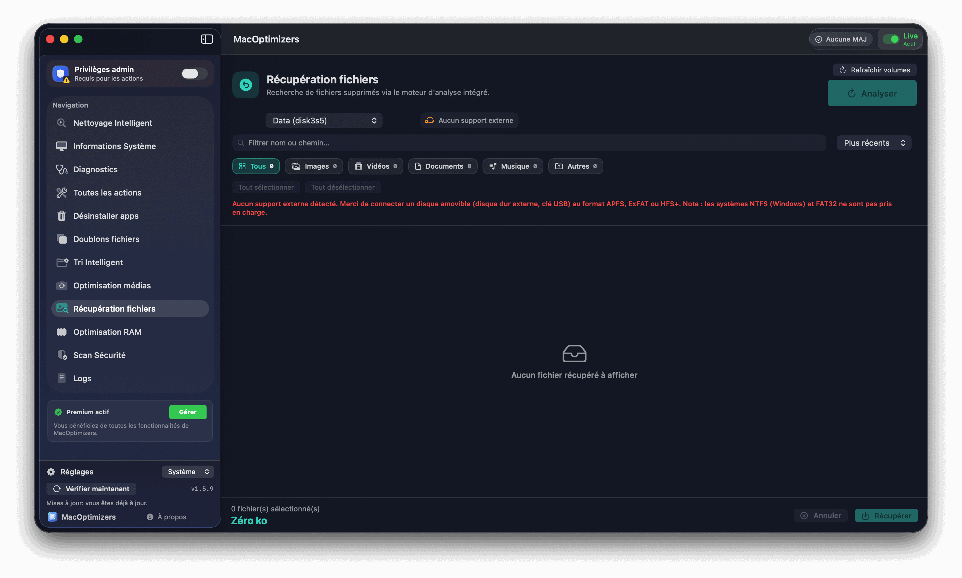 Récupération de fichiers Mac — MacOptimizers