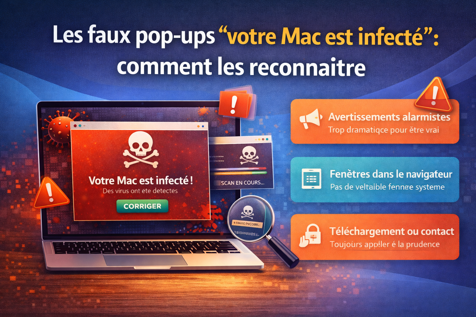 Les faux pop-ups “votre Mac est infecté” : comment les reconnaître
